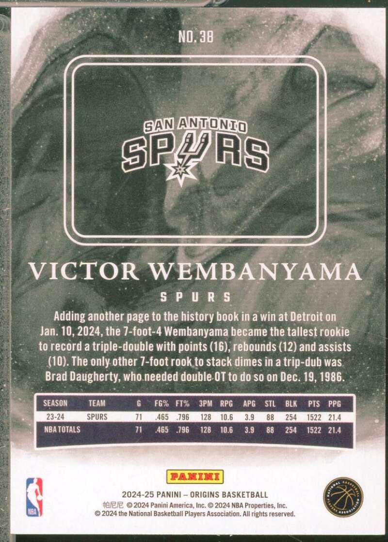 Victor Wembanyama Card 2024-25 Panini Origins #38  Image 2