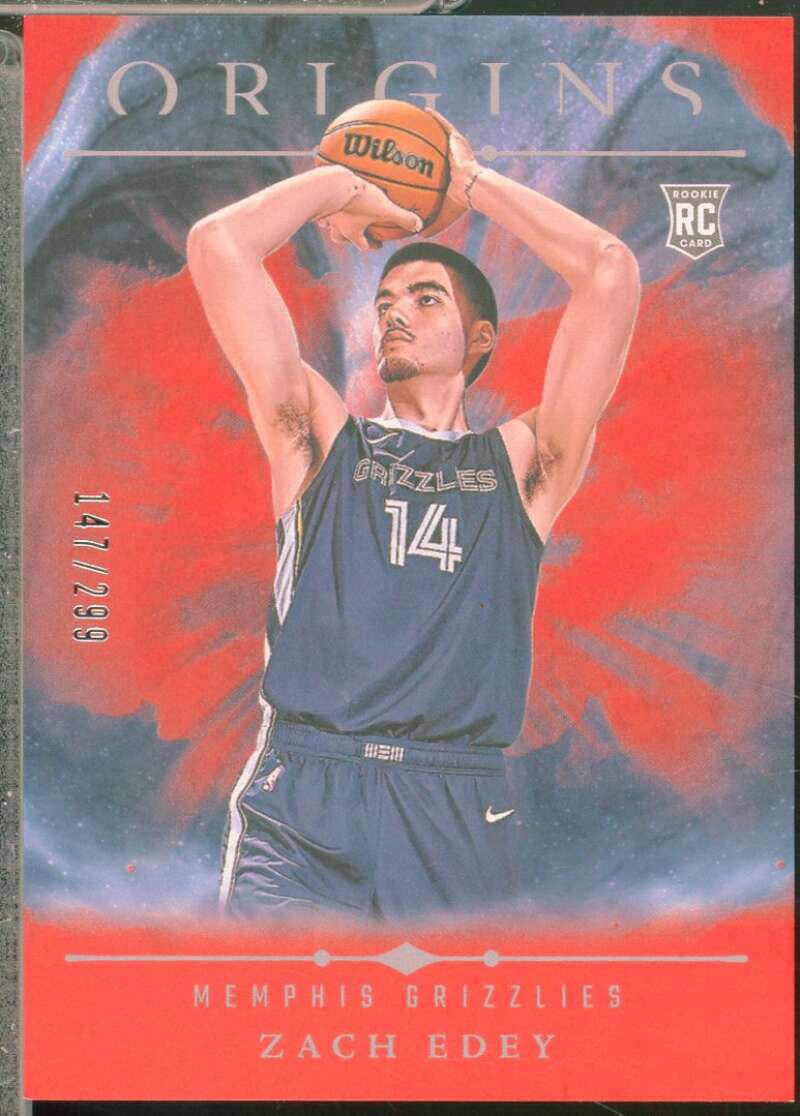 Zach Edey Rookie Card 2024-25 Panini Origins Red /299 #100  Image 1
