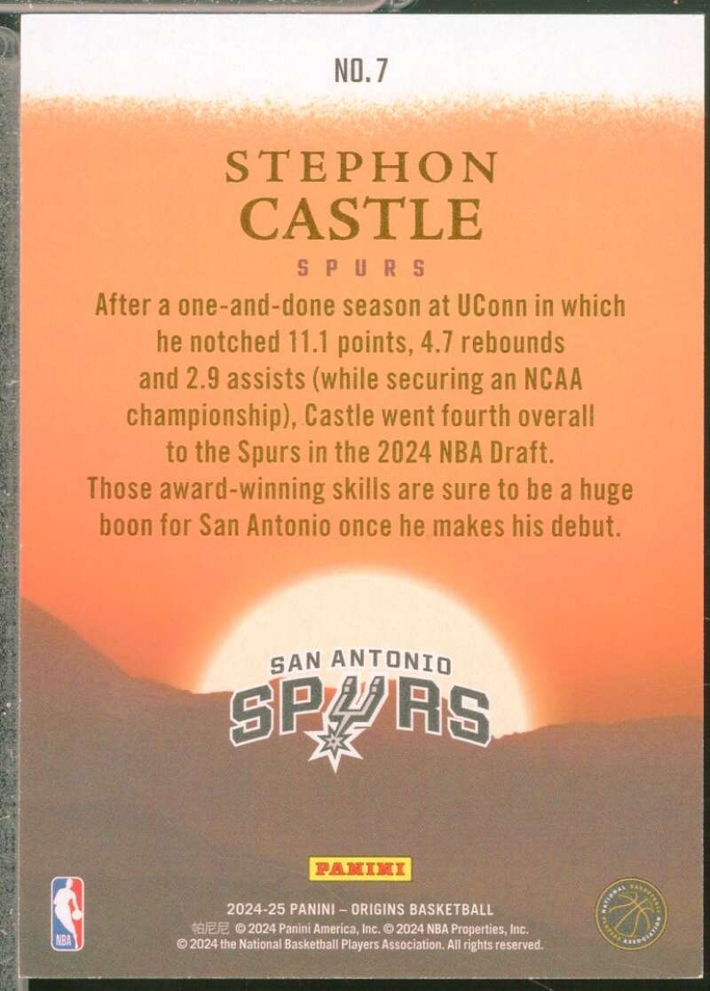 Stephon Castle Rookie Card 2024-25 Panini Origins Dawn Red /75 #7  Image 2