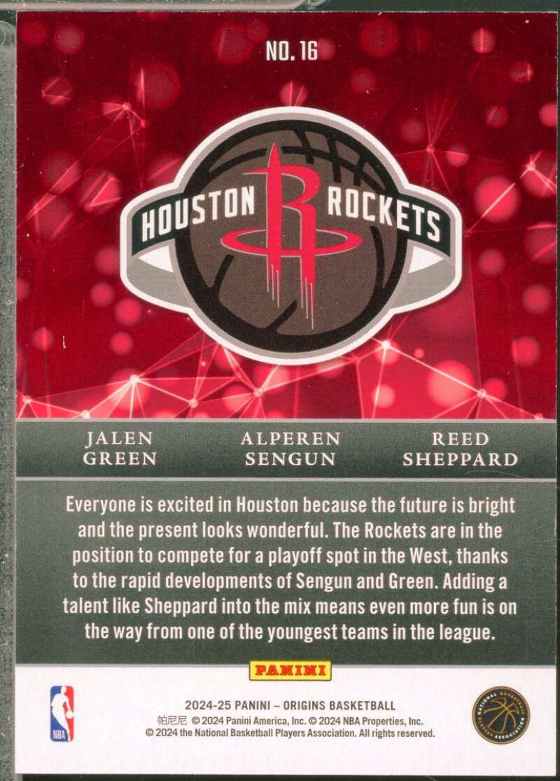 Jalen Green Reed Sheppard Alperen Sengun Rookie 2024-25 Origins Nucleus #16  Image 2