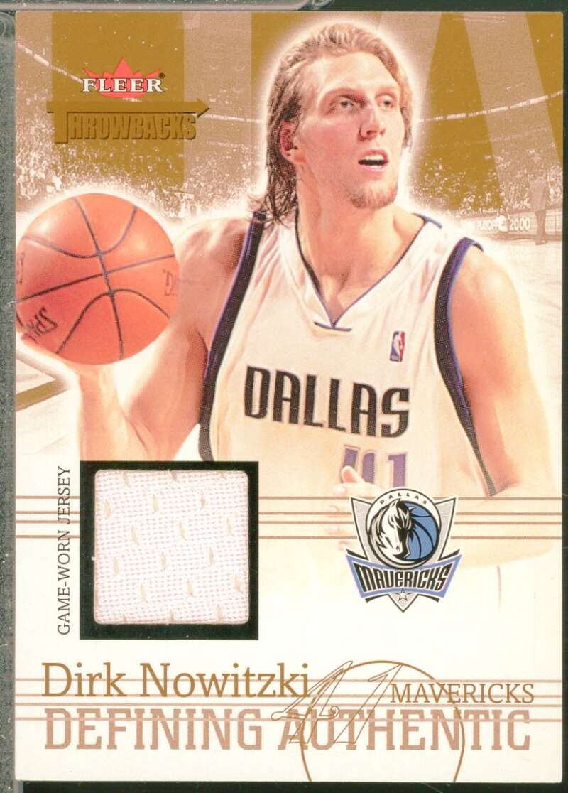 Dirk Nowitzki Card 2004-05 Fleer Throwbacks Defining Authentic Jerseys #DN  Image 1
