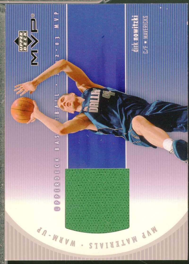 Dirk Nowitzki Card 2002-03 Upper Deck MVP Materials Warm Up #DNW  Image 1