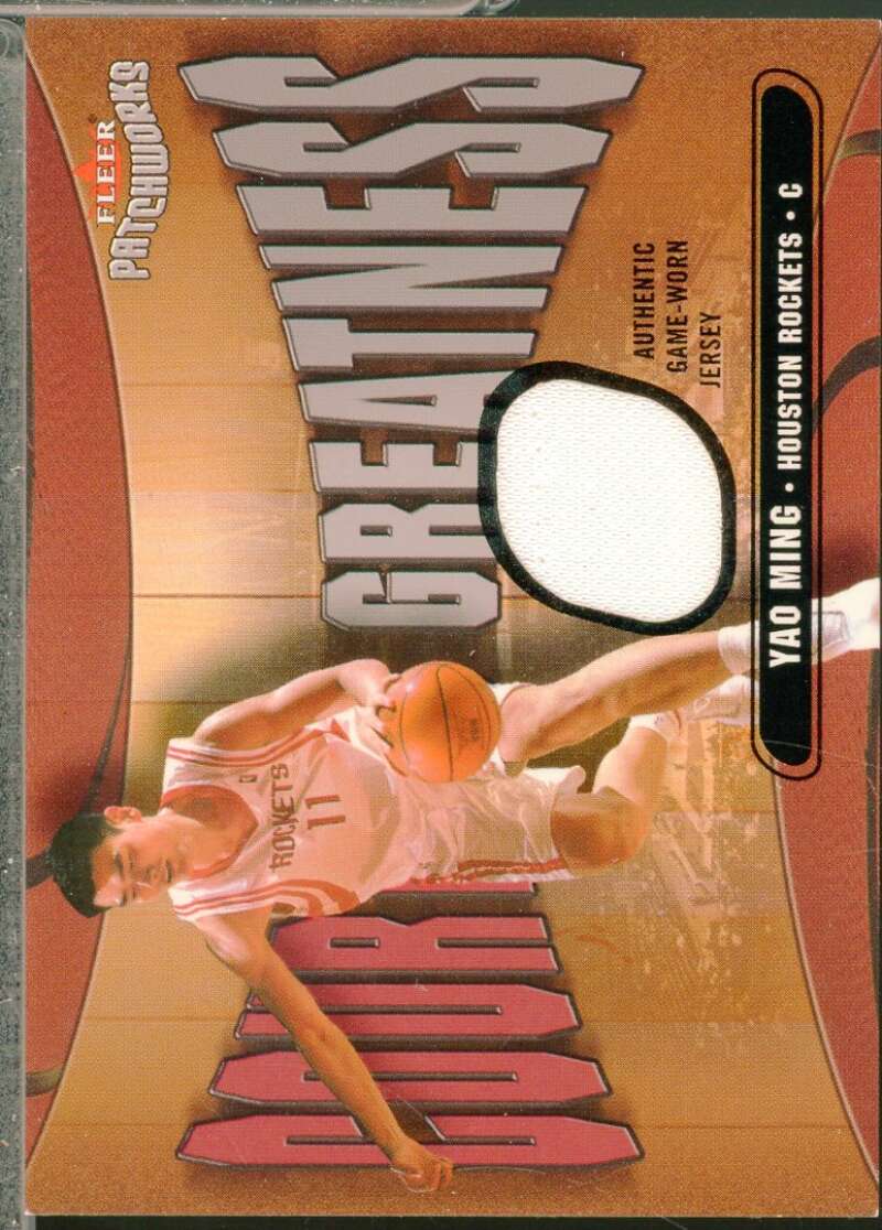 Yao Ming Card 2003-04 Fleer Patchworks Courting Greatness Jersey /350 #YM  Image 1