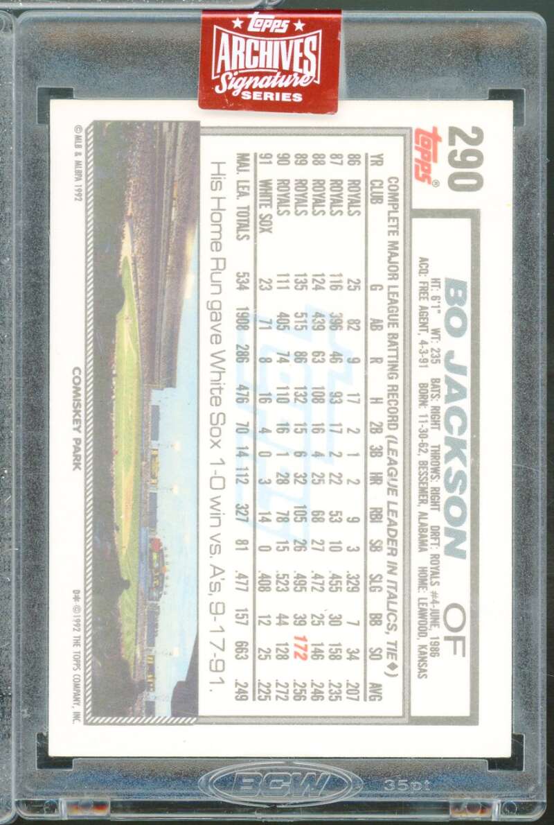 Bo Jackson 2023 Topps Archives Signature Series 1992 Buyback Autograph /7 #290  Image 2