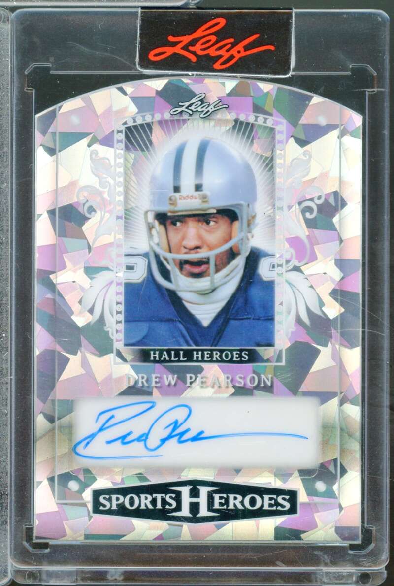 Drew Pearson 2025 Leaf Sports Heroes Hall Heroes Cracked Ice Autograph /35 #DP1  Image 1