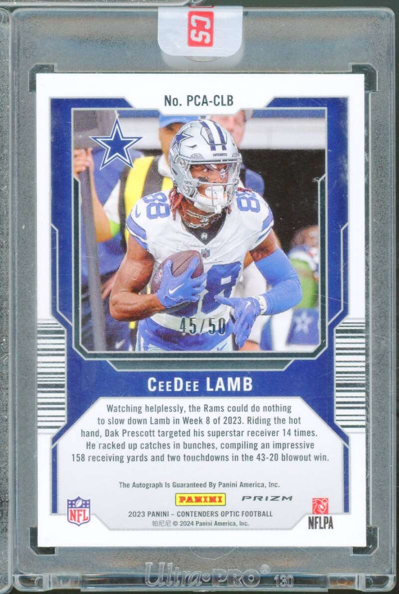 CeeDee Lamb 2023 Panini Contenders Optic Perennial Contenders Autographs /50 #4  Image 2