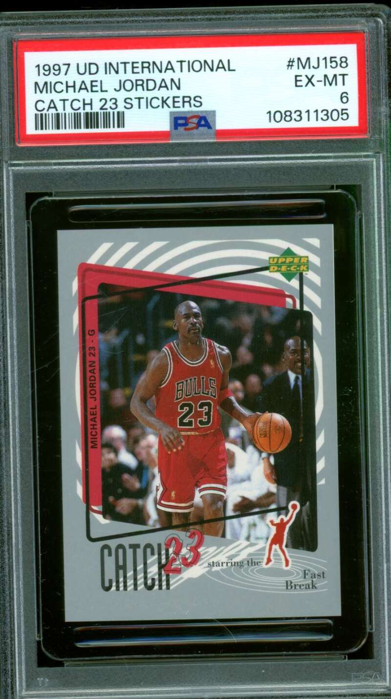 Michael Jordan Card 1997-98 UD International #MJ158 PSA 6 Image 1