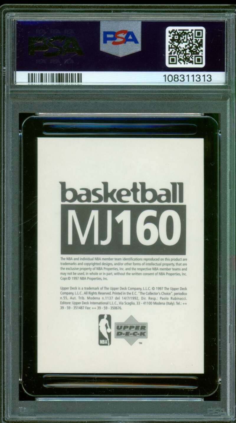 Michael Jordan Card 1997-98 UD International #MJ160 PSA 8 Image 2