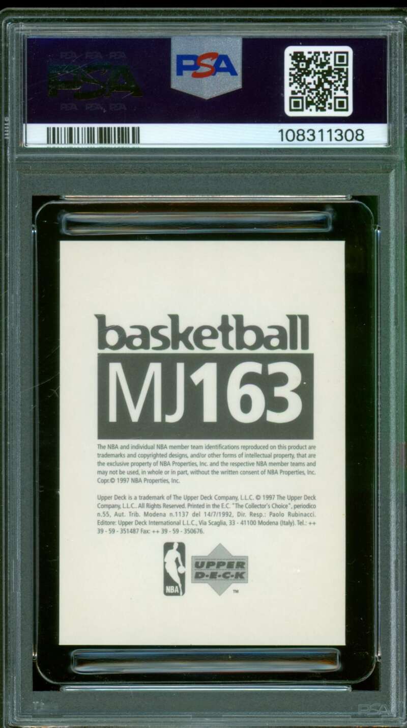 Michael Jordan Card 1997-98 UD International #MJ163 PSA 8 Image 2