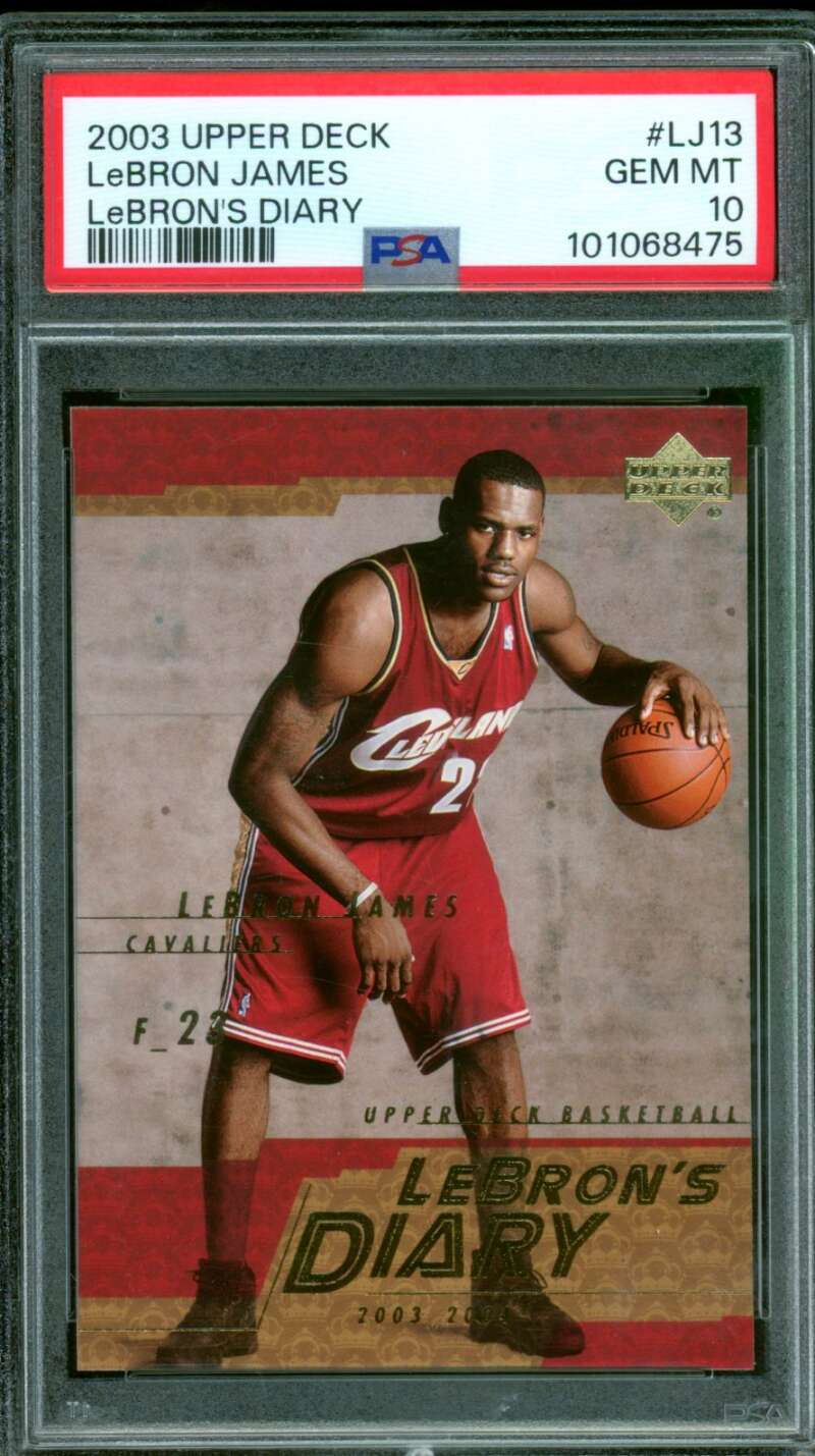 LeBron James Rookie Card 2003-04 Upper Deck Diary #LJ13 PSA 10 Image 1