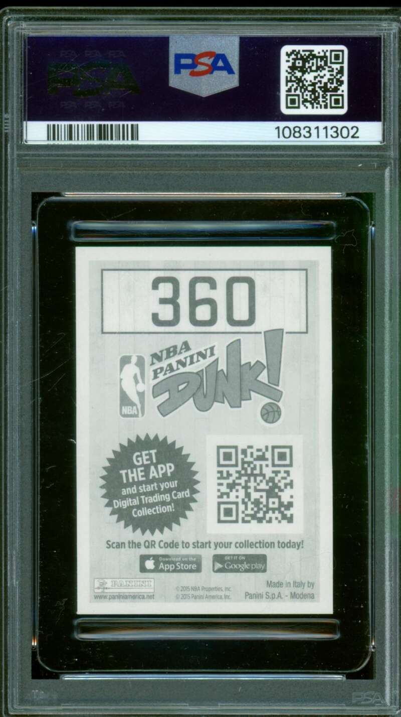 Kobe Bryant Card 2015-16 Panini Stickers Foil (pop 5) #360 PSA 9 Image 2