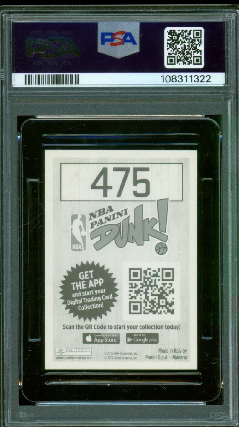 Kobe Bryant Card 2015-16 Panini Stickers (pop 1) #475 PSA 10 Image 2