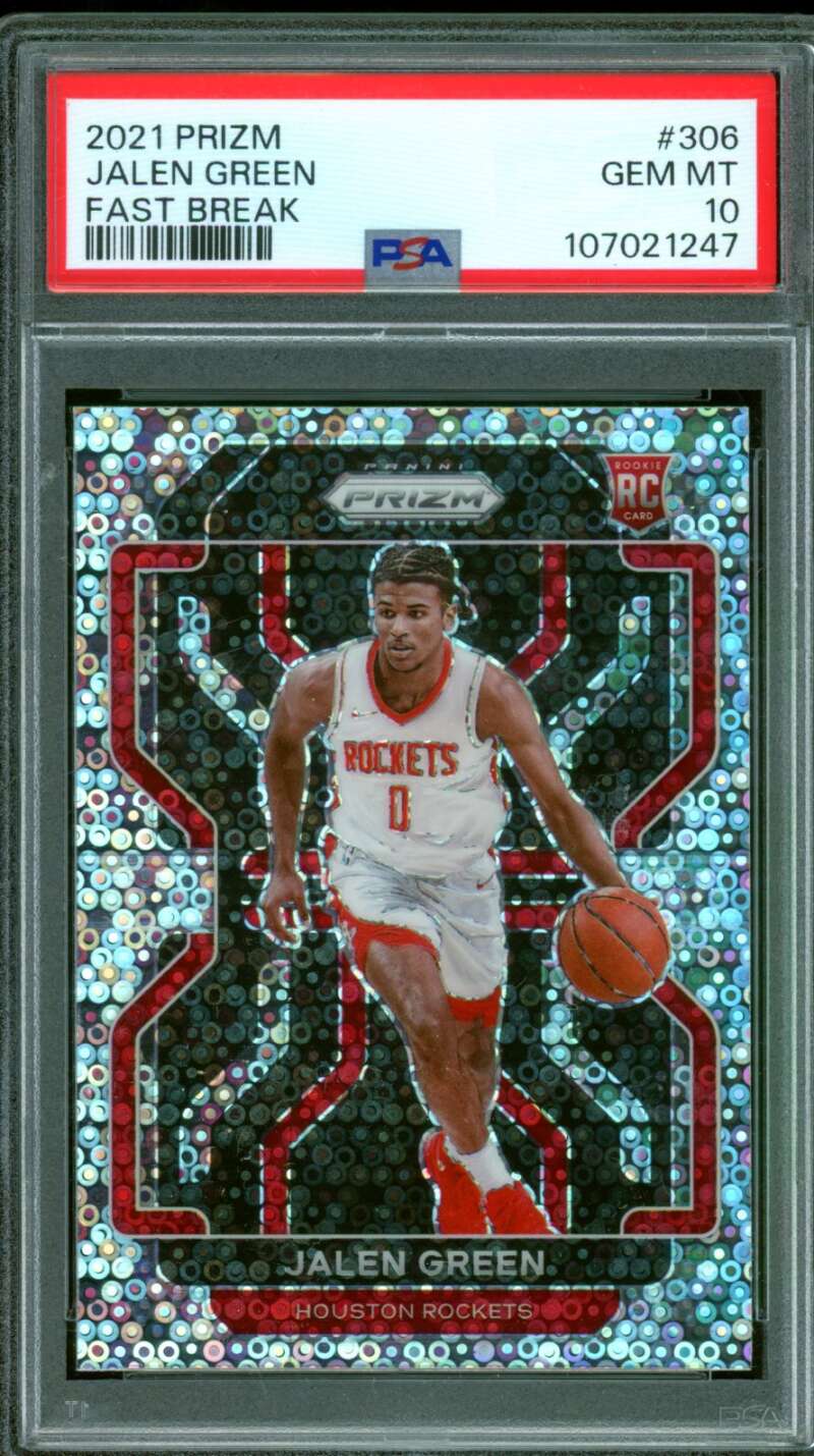 Jalen Green Rookie Card 2021-22 Prizm Fast Break #306 PSA 10 Image 1