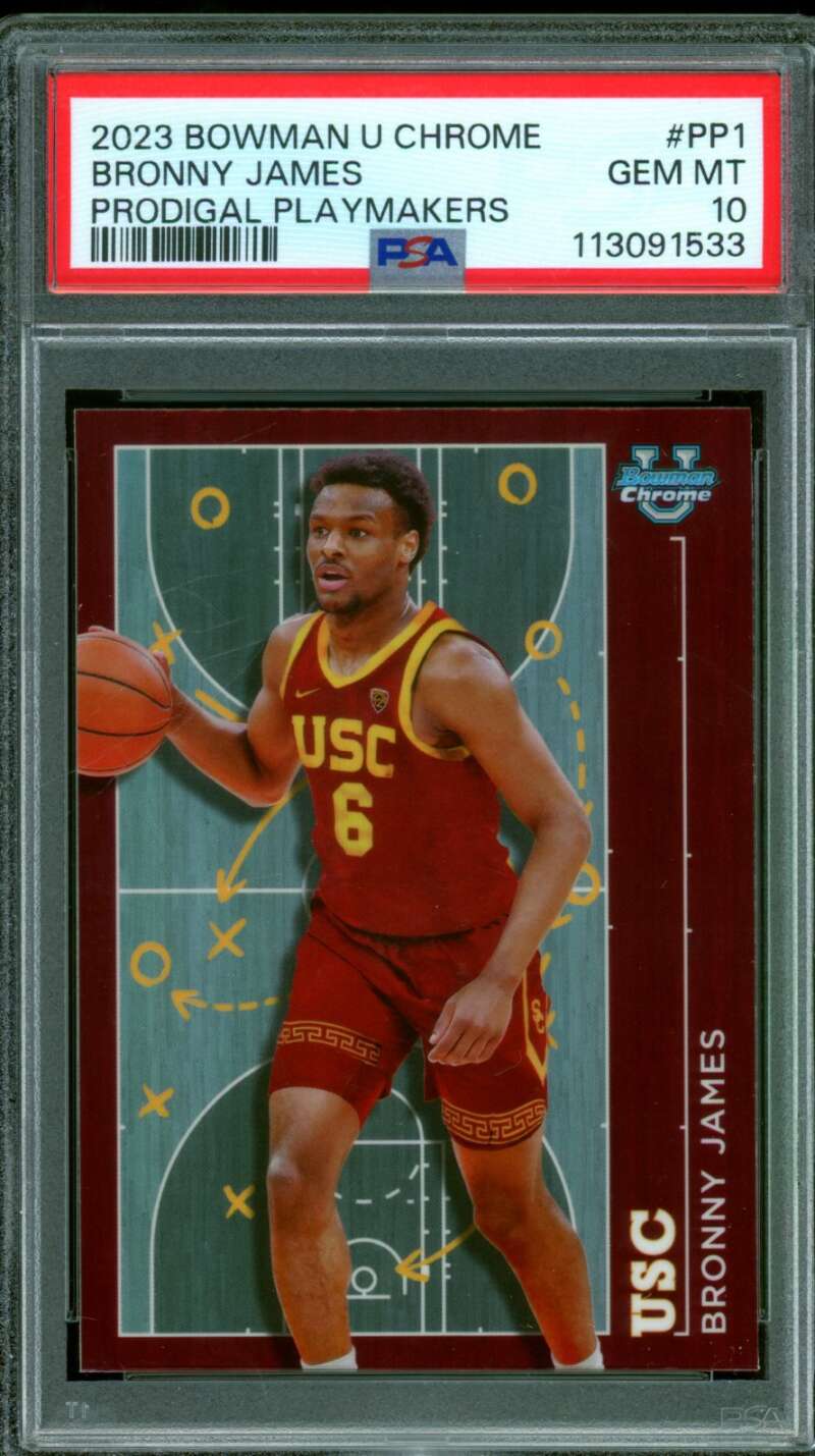Bronny James Card 2023 Bowman U Chrome Prodigal Playmakers #PP1 PSA 10 Image 1