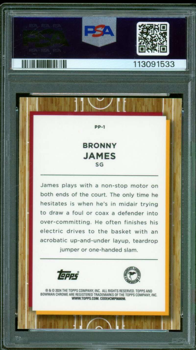 Bronny James Card 2023 Bowman U Chrome Prodigal Playmakers #PP1 PSA 10 Image 2