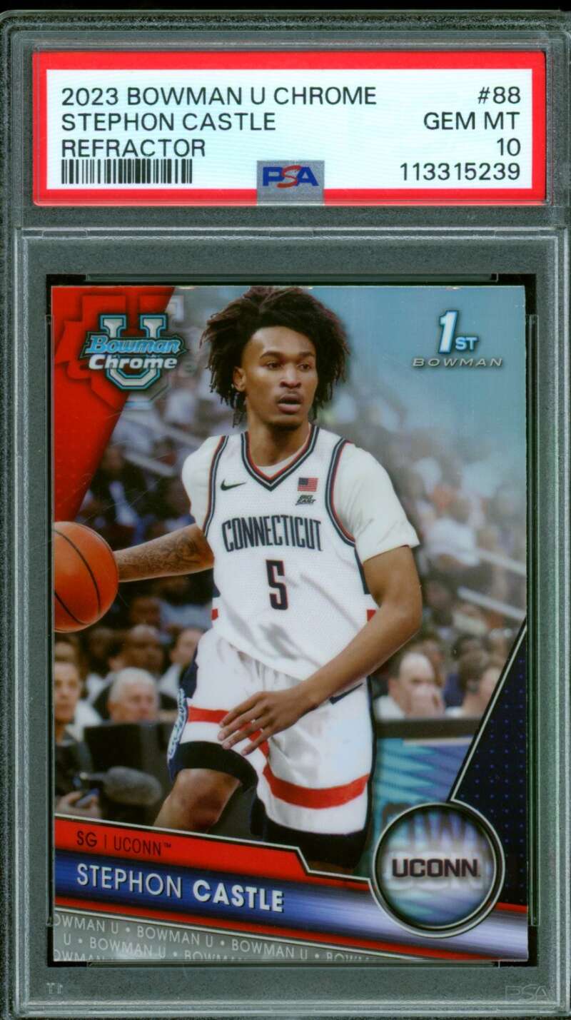 Stephon Castle Card 2023 Bowman U Chrome Refractor #88 PSA 10 Image 1