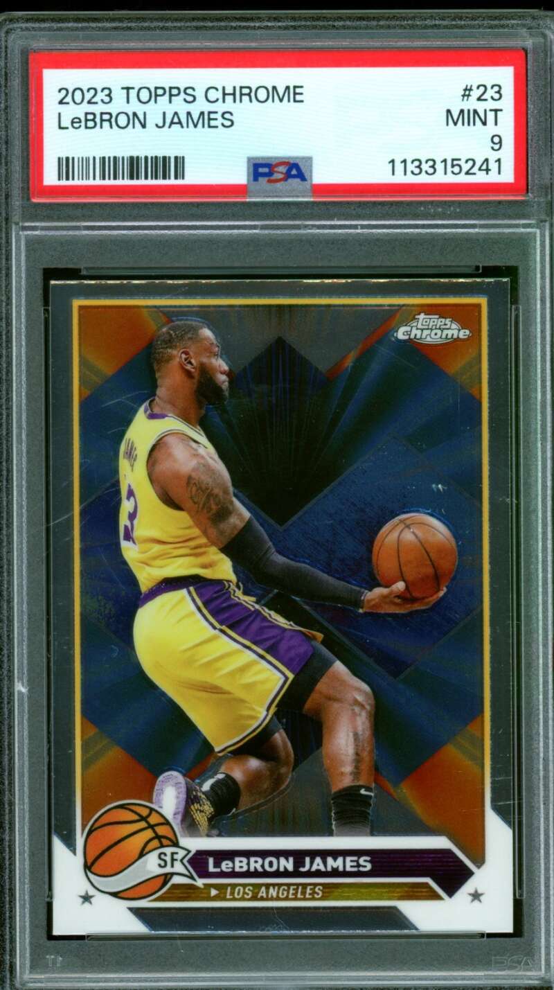 Lebron James Card 2023-24 Topps Chrome #23 PSA 9 Image 1