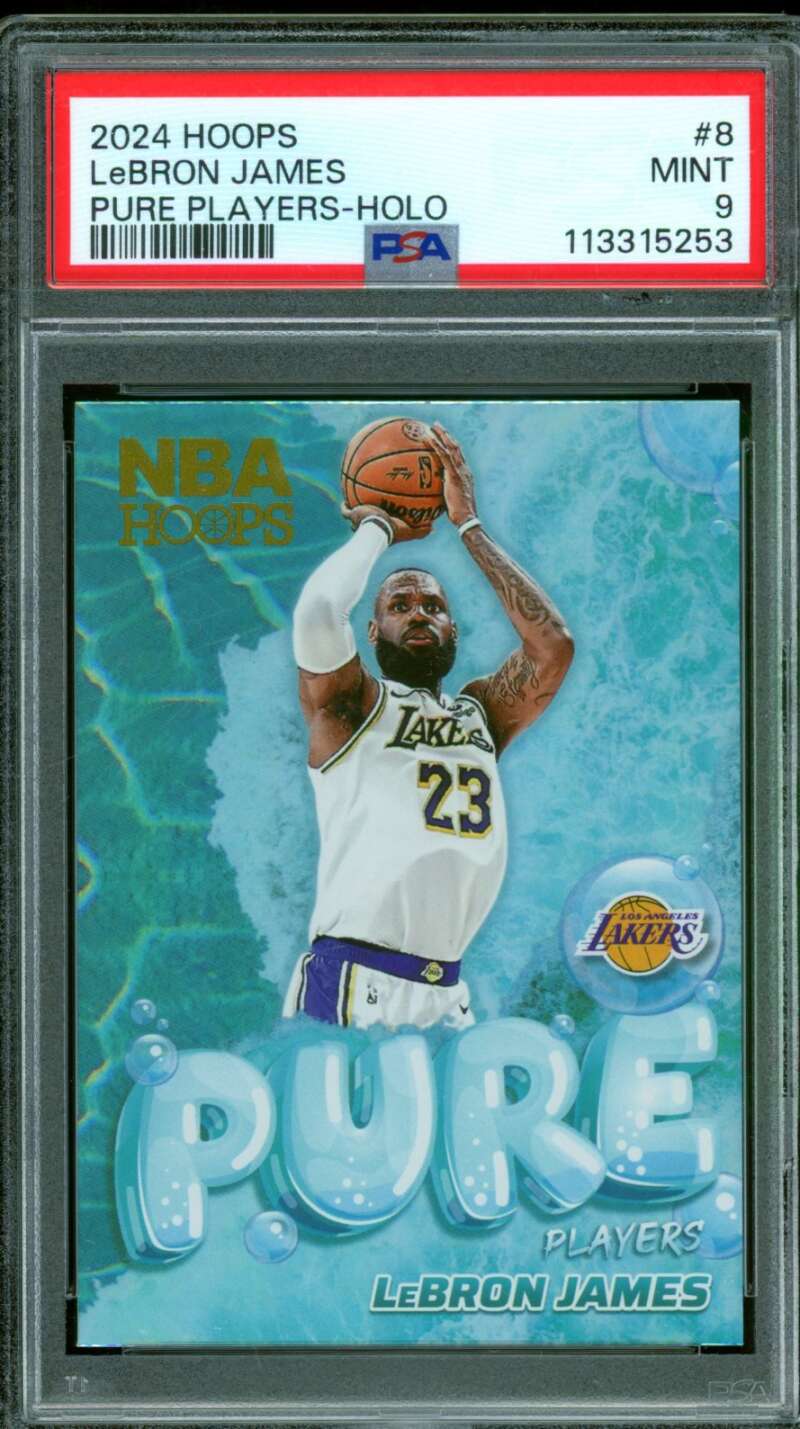 LeBron James Card 2024-25 Hoops Pure Players holo (pop 3) #8 PSA 9 Image 1