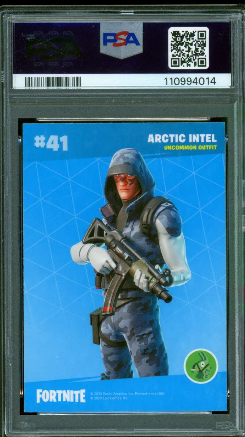 Arctic Intel Card 2020 Panini Fortnite USA Optichrome Holo #41 PSA 7 Image 2
