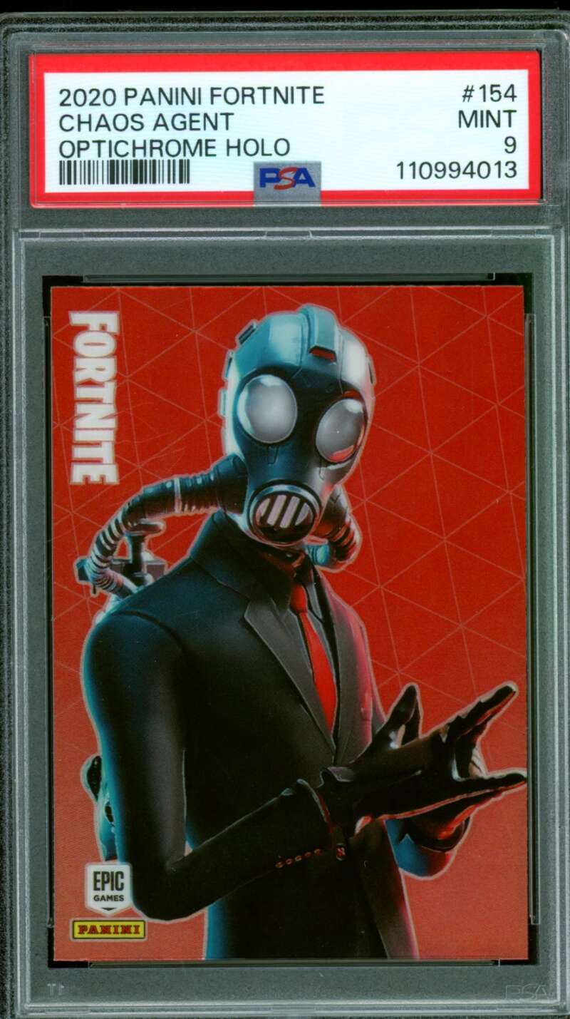 Chaos Agent Card 2020 Panini Fortnite USA Optichrome Holo (pop 9) #154 PSA 9 Image 1