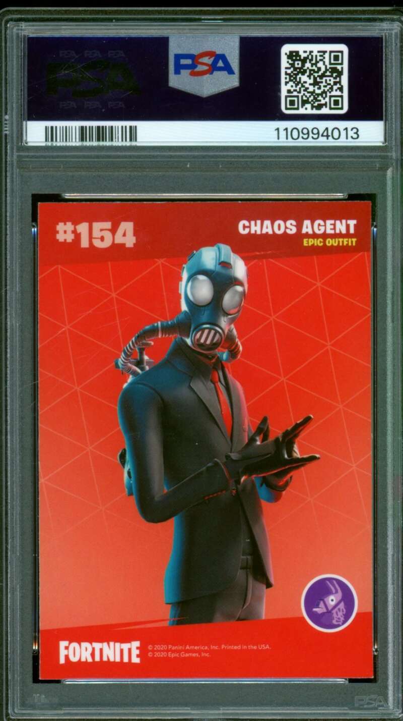 Chaos Agent Card 2020 Panini Fortnite USA Optichrome Holo (pop 9) #154 PSA 9 Image 2