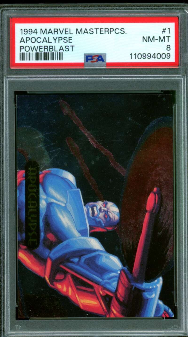 Apocalypse Card 1994 Marvel Masterpieces Powerblast #1 PSA 8 Image 1
