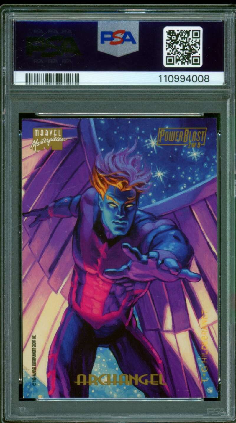 Archangel Card 1994 Marvel Masterpieces Powerblast #2 PSA 8 Image 2