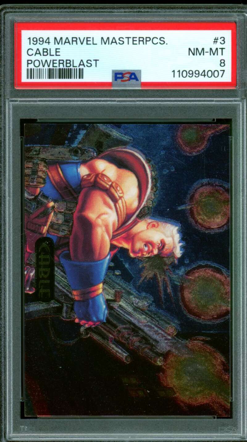 Cable Card 1994 Marvel Masterpieces Powerblast #3 PSA 8 Image 1