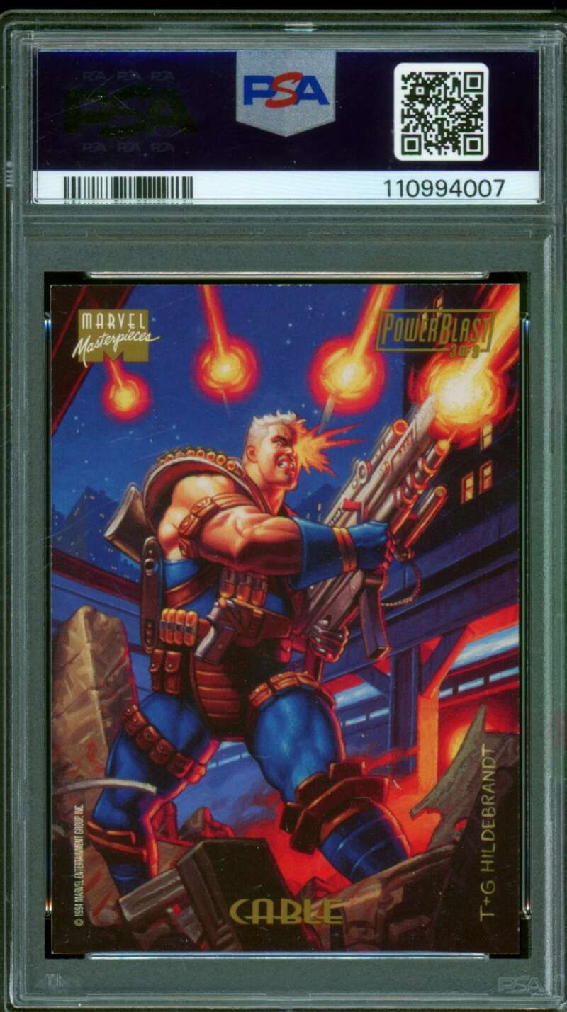 Cable Card 1994 Marvel Masterpieces Powerblast #3 PSA 8 Image 2