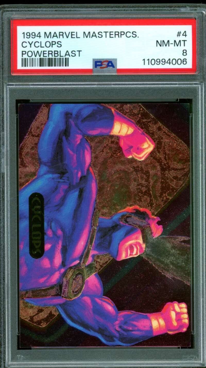Cyclops Card 1994 Marvel Masterpieces Powerblast #4 PSA 8 Image 1