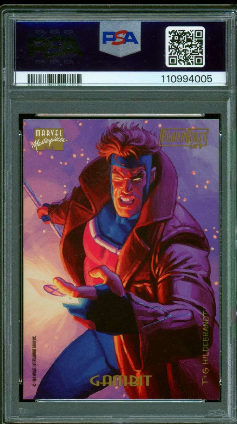 Gambit Card 1994 Marvel Masterpieces Powerblast #5 PSA 9 Image 2