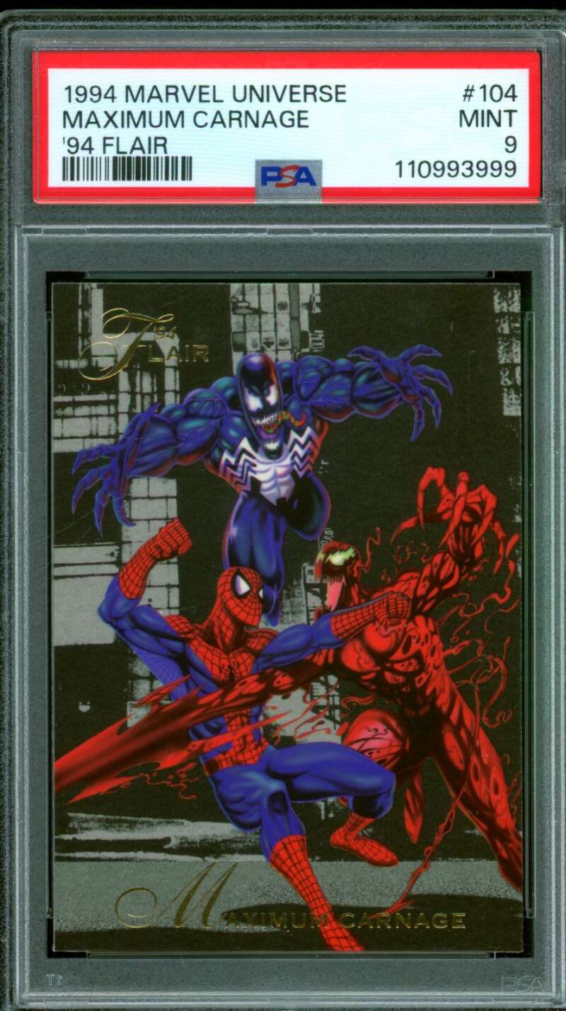 Maximum Carnage Card 1994 Marvel Universe Flair #104 PSA 9 Image 1