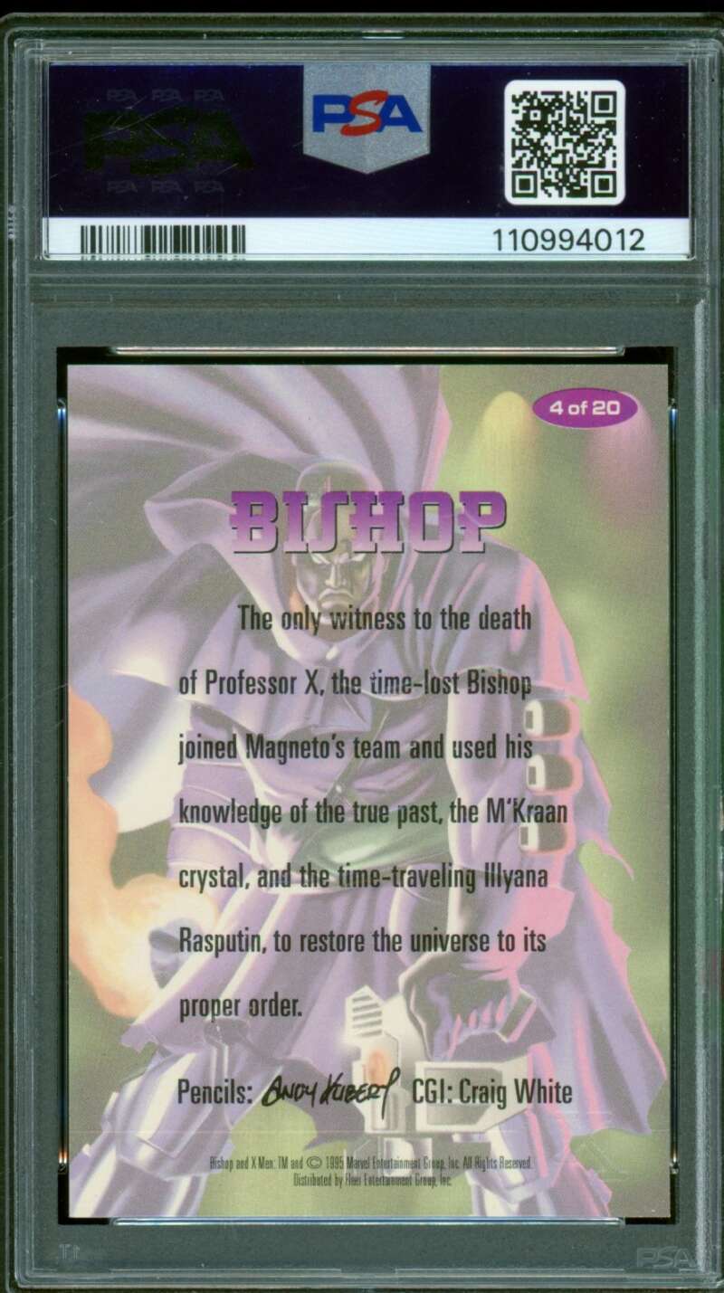Bishop Card 1995 Ultra X-Men All Chrome Alternate X #4 PSA 8.5 Image 2