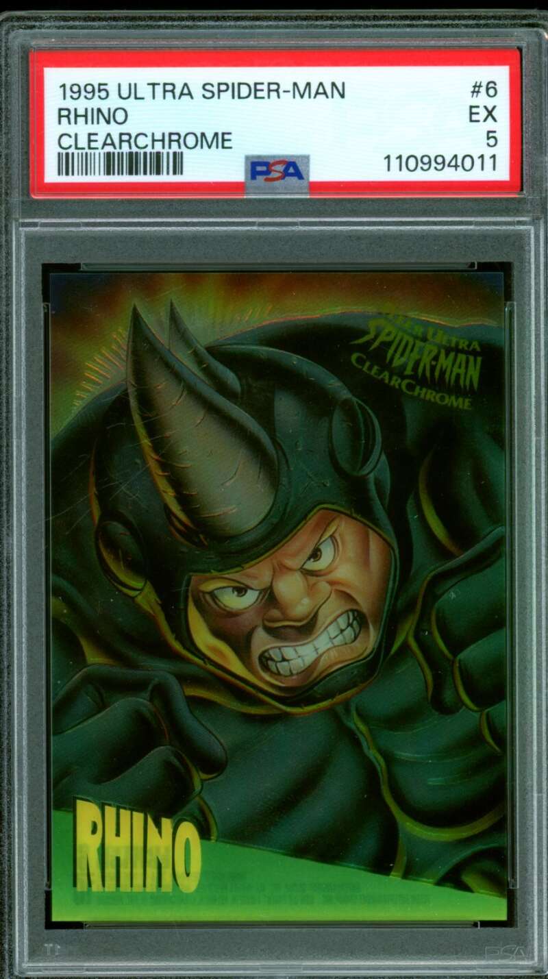 Rhino Card 1995 Ultra Spider-Man Clearchromem #6 PSA 5 Image 1