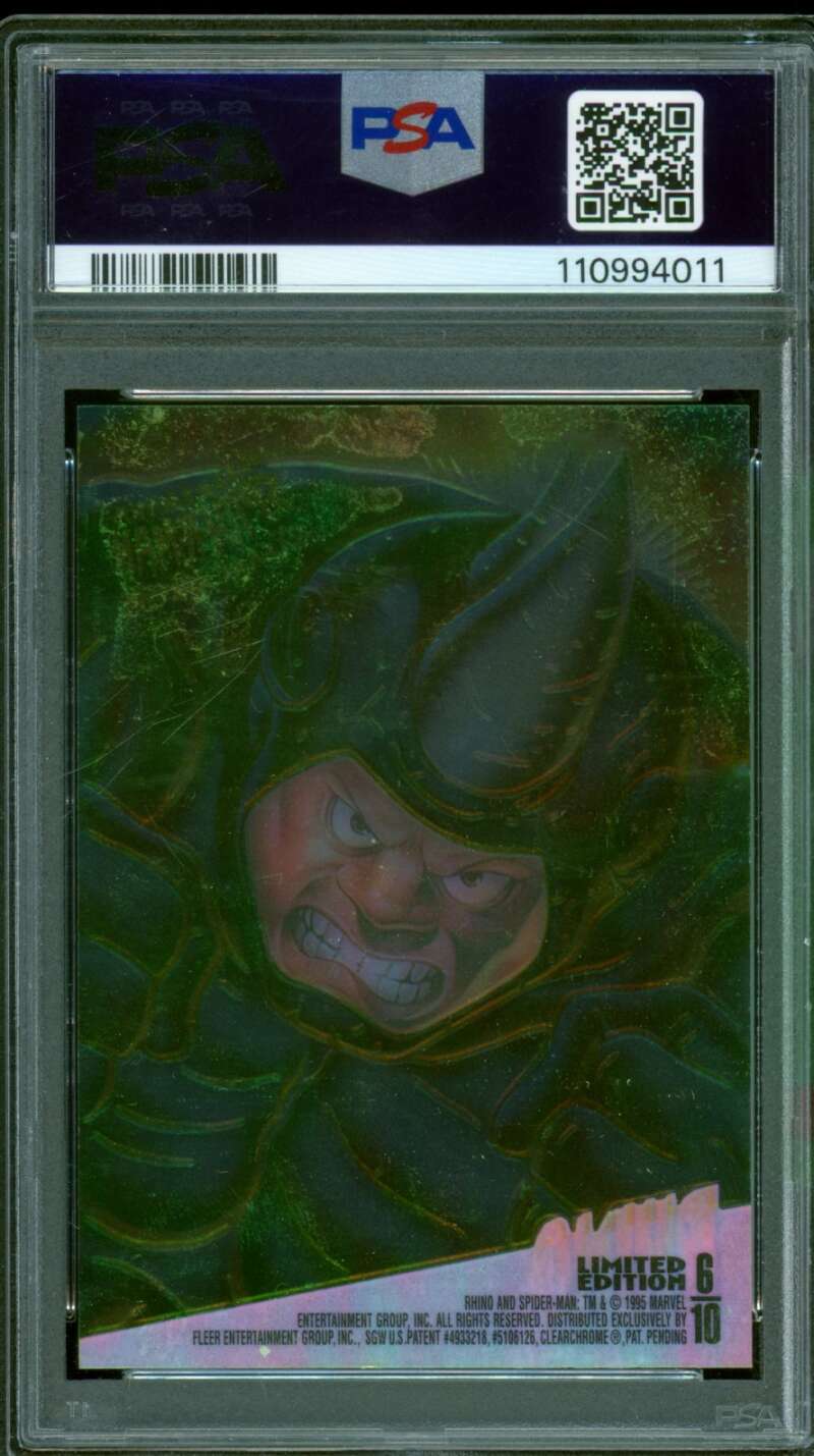 Rhino Card 1995 Ultra Spider-Man Clearchromem #6 PSA 5 Image 2