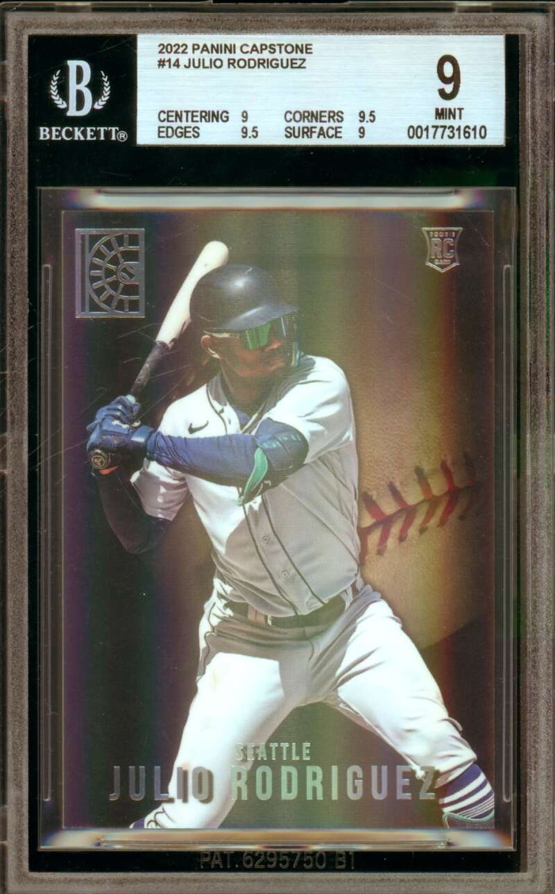 Julio Rodriguez Rookie Card 2022 Panini Capstone #14 BGS 9 Image 1