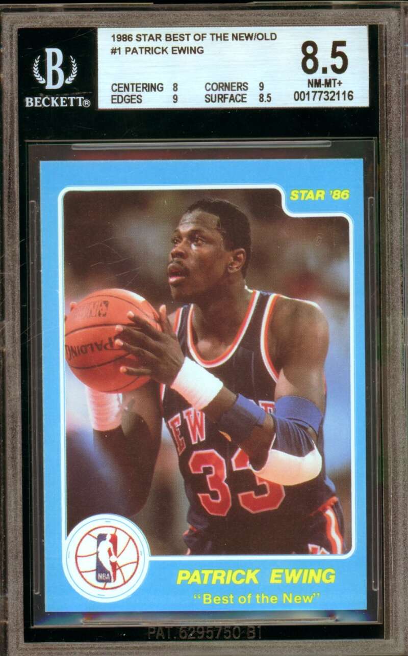 Patrick Ewing Rookie 1986 Star Best Of The New/Old #1 BGS 8.5 Image 1