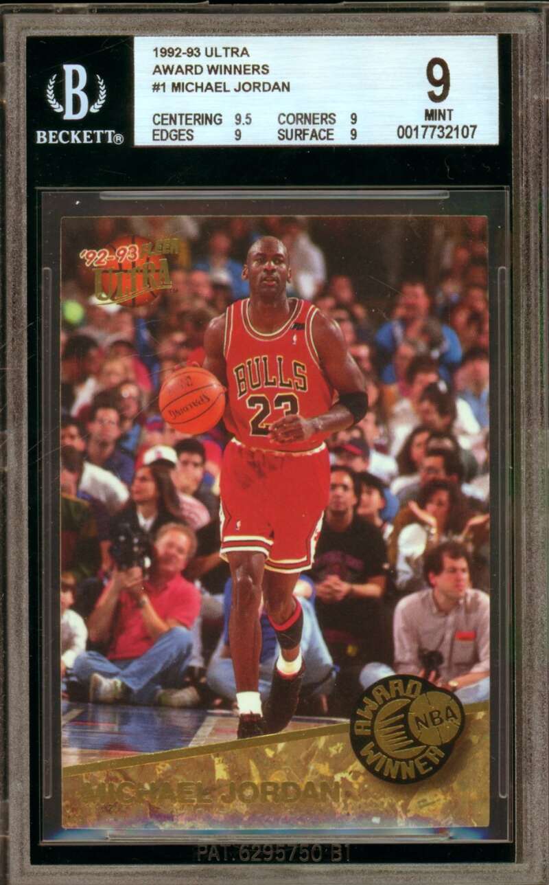 Michael Jordan Card 1992-93 Ultra Award Winners #1 BGS 9 Image 1
