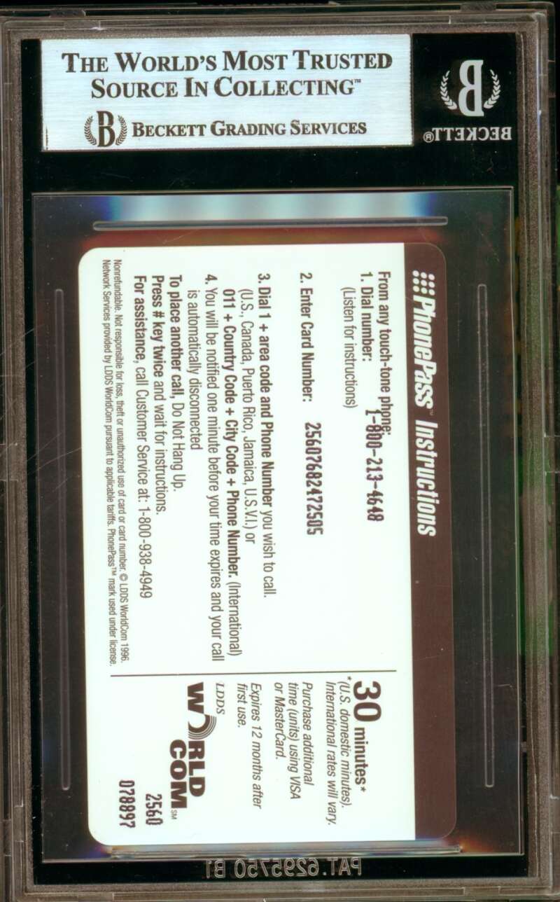 Michael Jordan Card 1996-98 Worldcom Calling Cards Black Uniform #30 BGS 6.5 Image 2