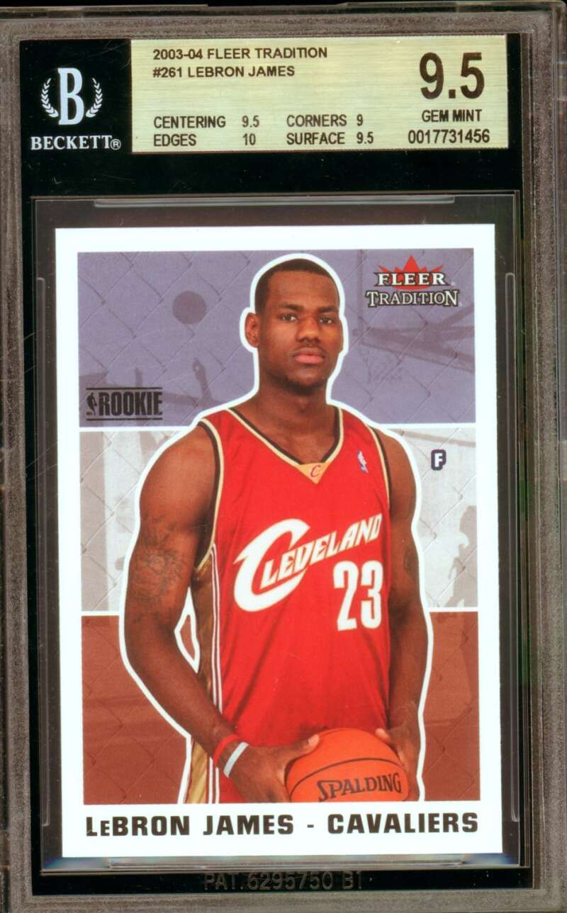 LeBron James Rookie Card 2003-04 Fleer Tradition #261 BGS 9.5 Image 1