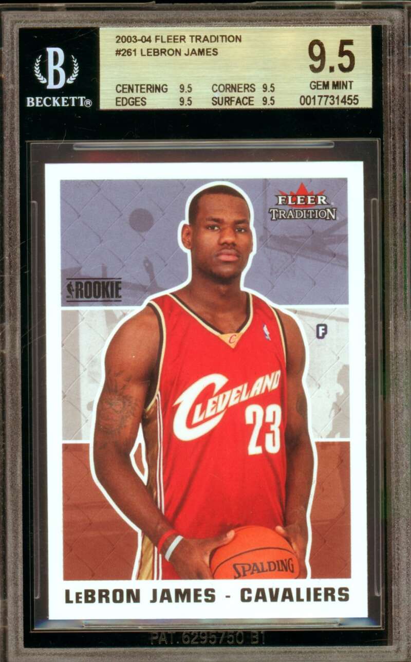 LeBron James Rookie Card 2003-04 Fleer Tradition #261 BGS 9.5 Image 1