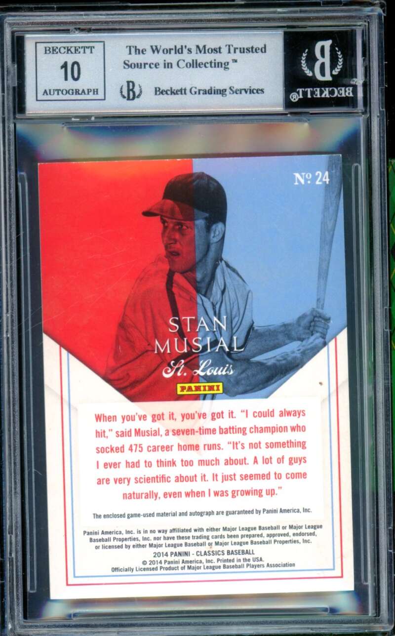 Stan Musial 2014 Classics Home Run Heroes Bats Signatures (4/5) #24 BGS 8.5 Image 2