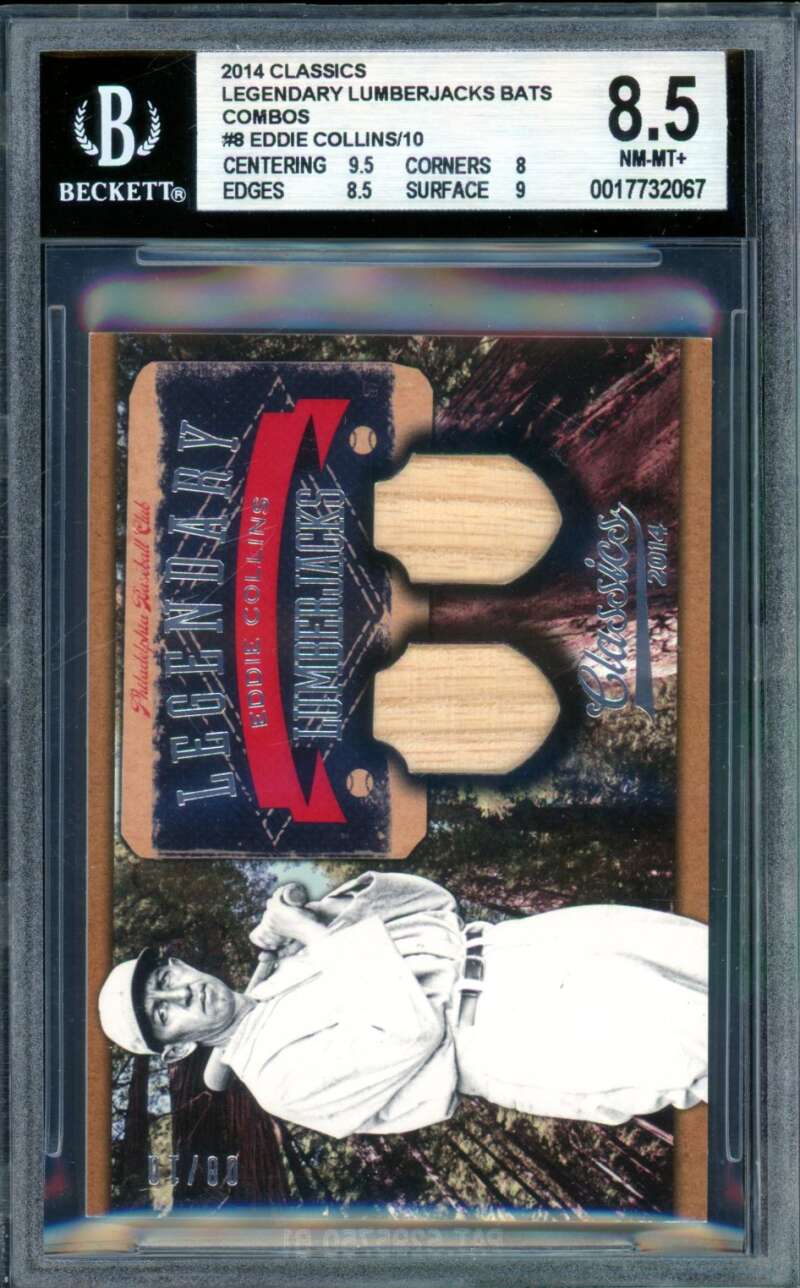 Eddie Collins 2014 Classics Legendary Lumberjacks Bats Combos (8/10) #8 BGS 8.5 Image 1