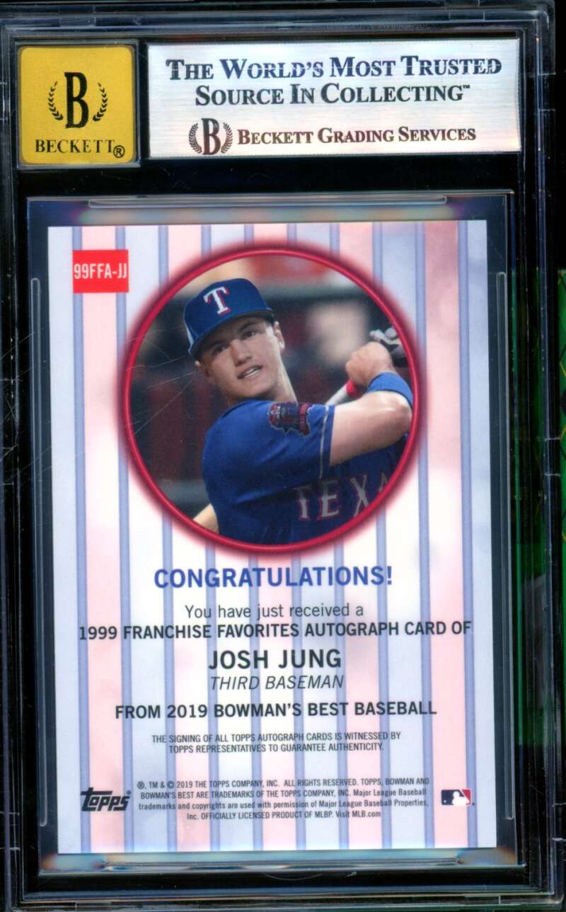 Josh Jung Rookie 2019 Bowmans Best Franchise Favorites Auto Atomic Ref #99 BGS 9 Image 2