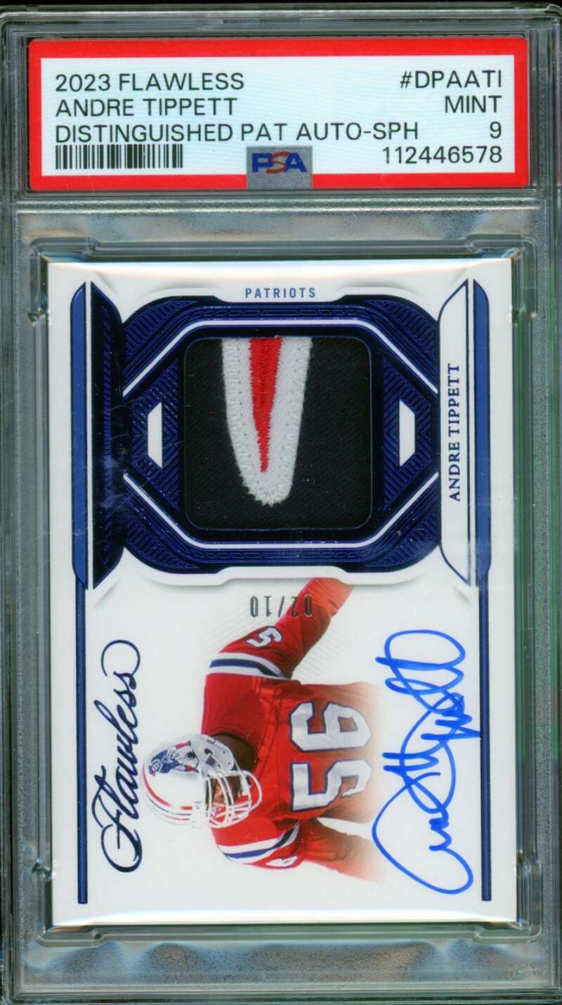 Andre Tippett 2023 Flawless Distinguished Patch Auto SPH (2/10) #dpaati PSA 9 Image 1