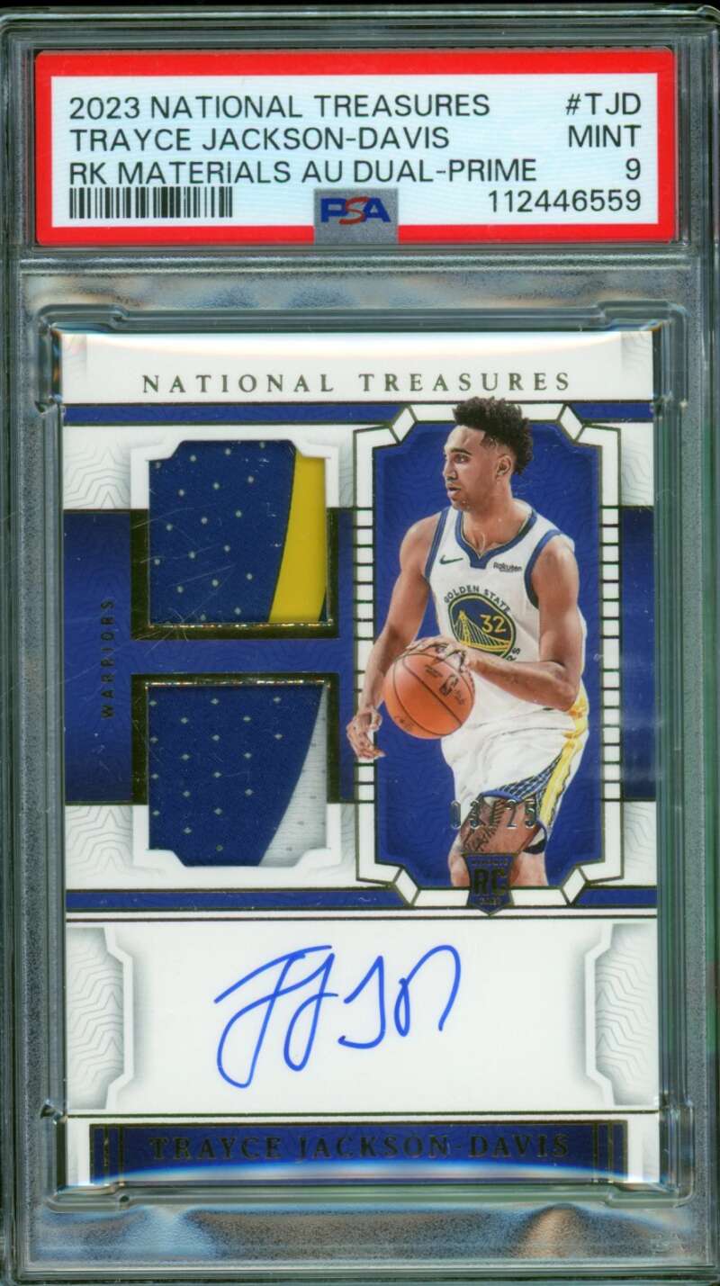Trayce Jackson-Davis 2023-24 National Treasures Materials Auto Dual #tjd PSA 9 Image 1