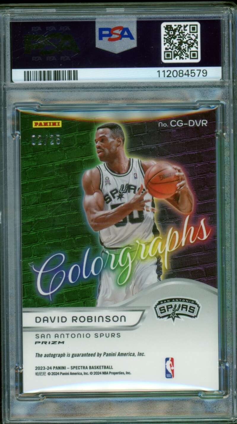 David Robinson Card 2023-24 Spectra Colorgraphs Auto Meta (2/25) #cgdvr PSA 10 Image 2