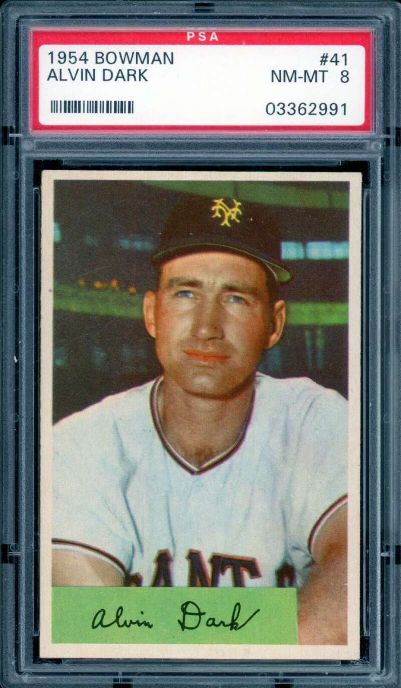 Alvin Dark Card 1954 Bowman #41 PSA 8 Image 1