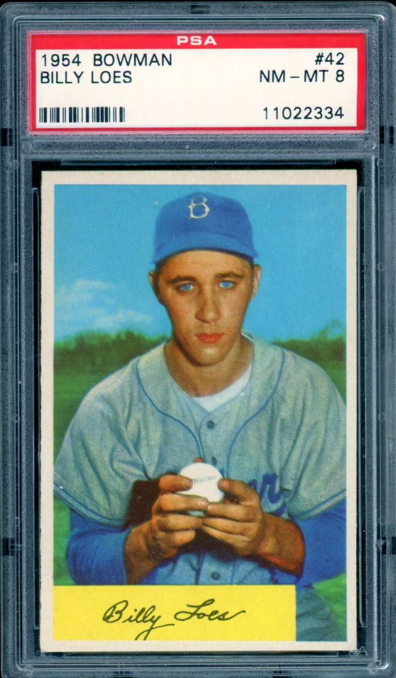 Billy Loes Card 1954 Bowman #42 PSA 8 Image 1