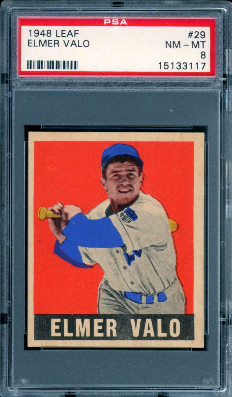 Elmer Valo Card 1948 Leaf (pop 13) #29 PSA 8 Image 1